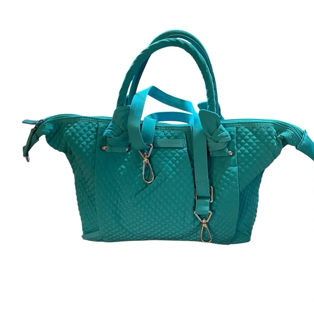 Vera Bradley Hadley-On The Go Multi fibre/Bag/Crossbody/Tote-NWT-Turquoise - Picture 6 of 13